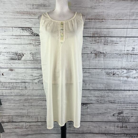 Vintage Katz 2pc Nightgown House Coat Robe Set sz Small Yellow Floral Embroidery - Picture 11 of 16